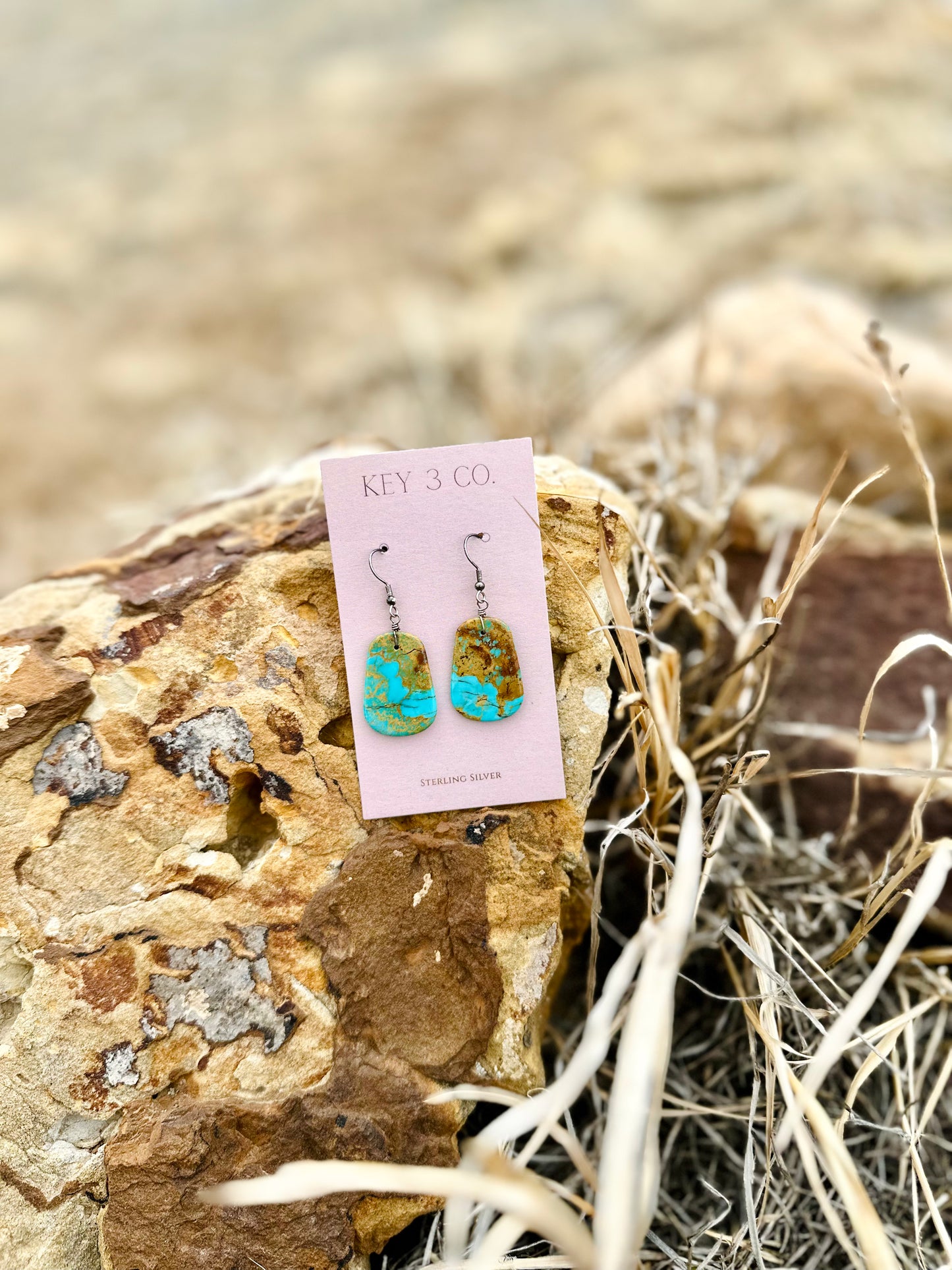 Fabulous in Slabs (turquoise slab dangle earrings)