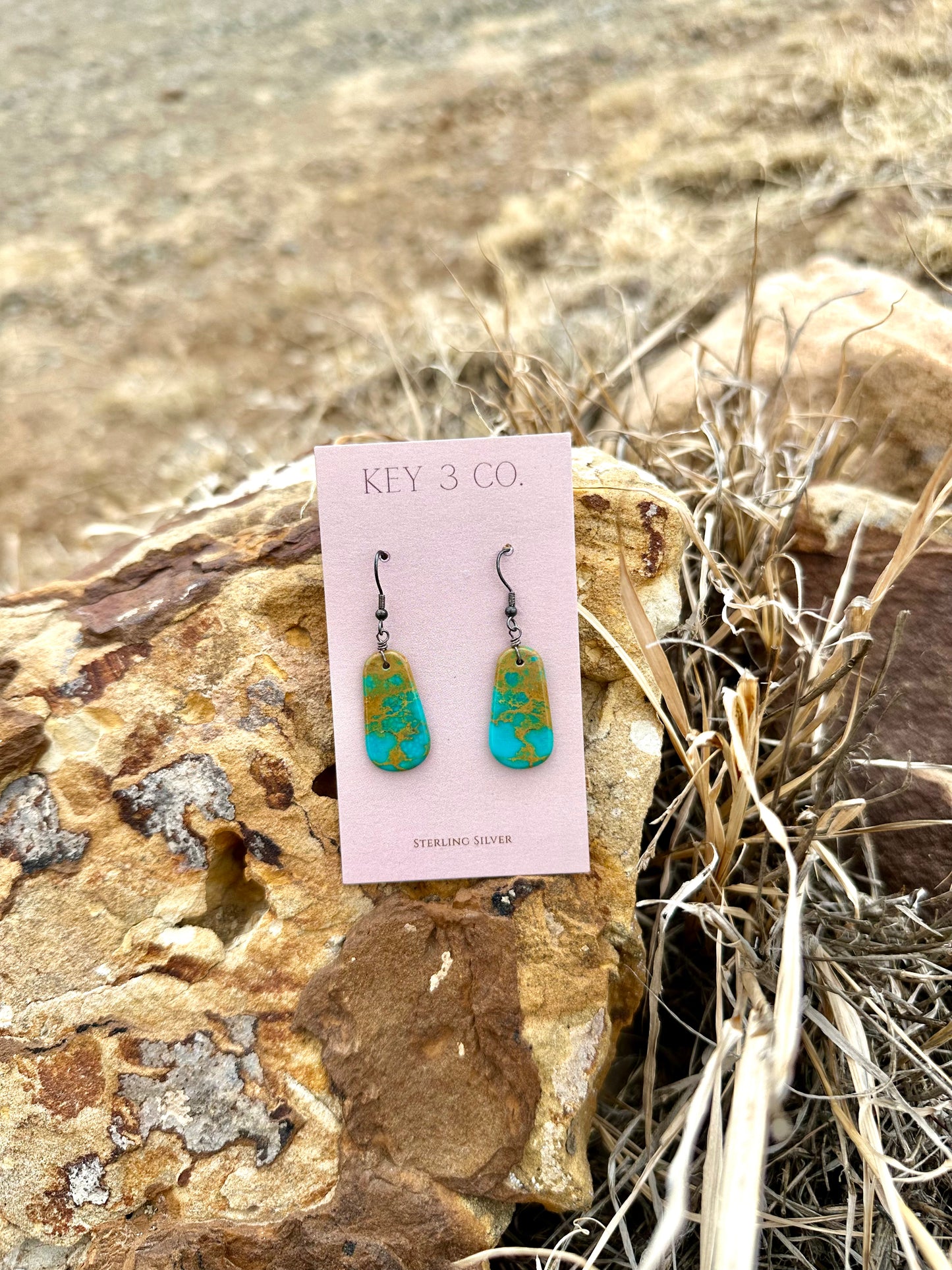 Fabulous in Slabs (turquoise slab dangle earrings)