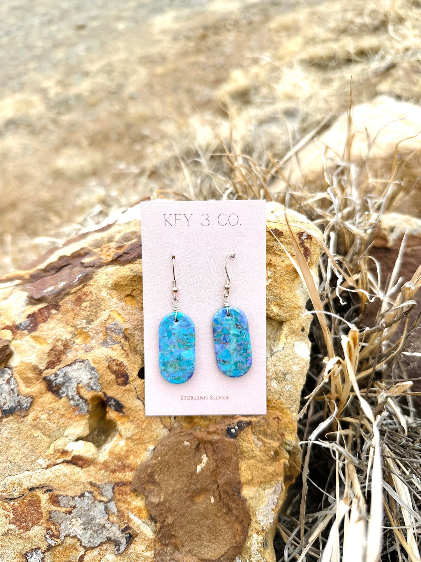 Fabulous in Slabs (turquoise slab dangle earrings)
