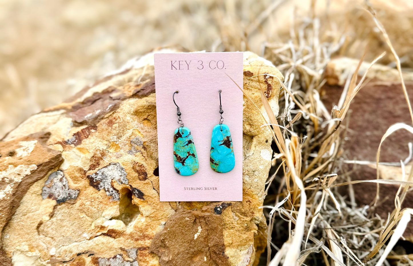 Fabulous in Slabs (turquoise slab dangle earrings)