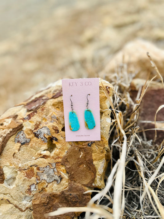 Fabulous in Slabs (turquoise slab dangle earrings)