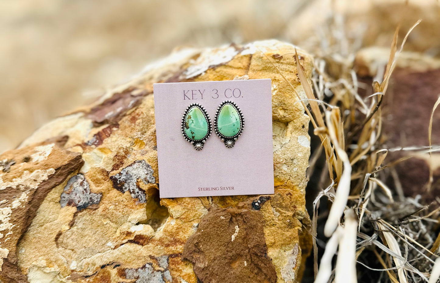 Teardrop Green Studs