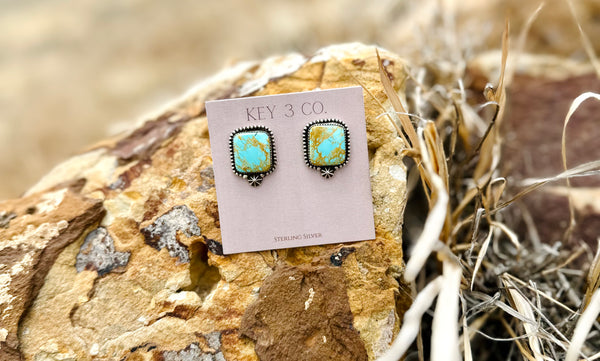 Square Turquoise Studs