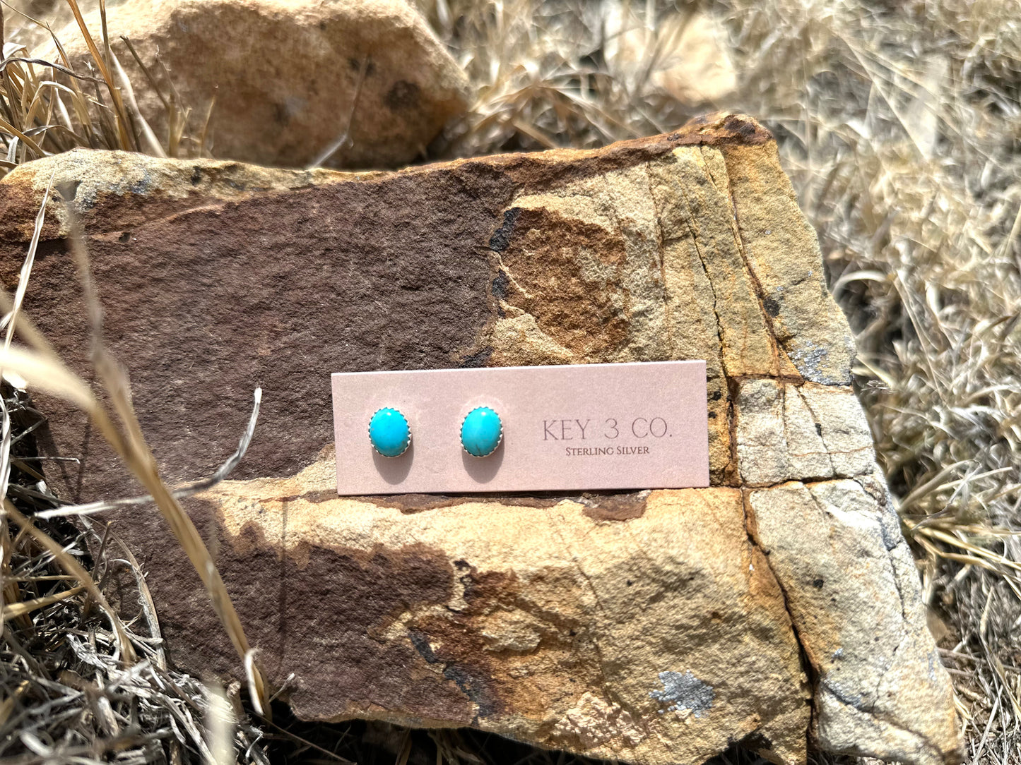 King of #8 Oval Studs