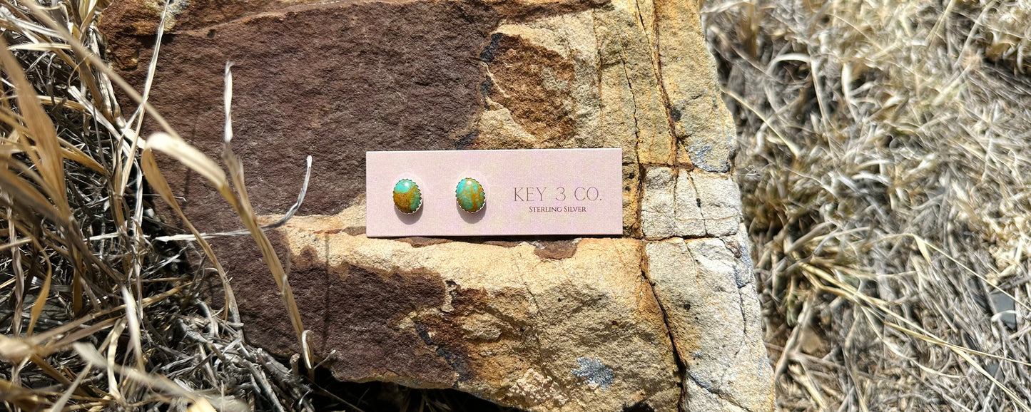 King of #8 Oval Studs