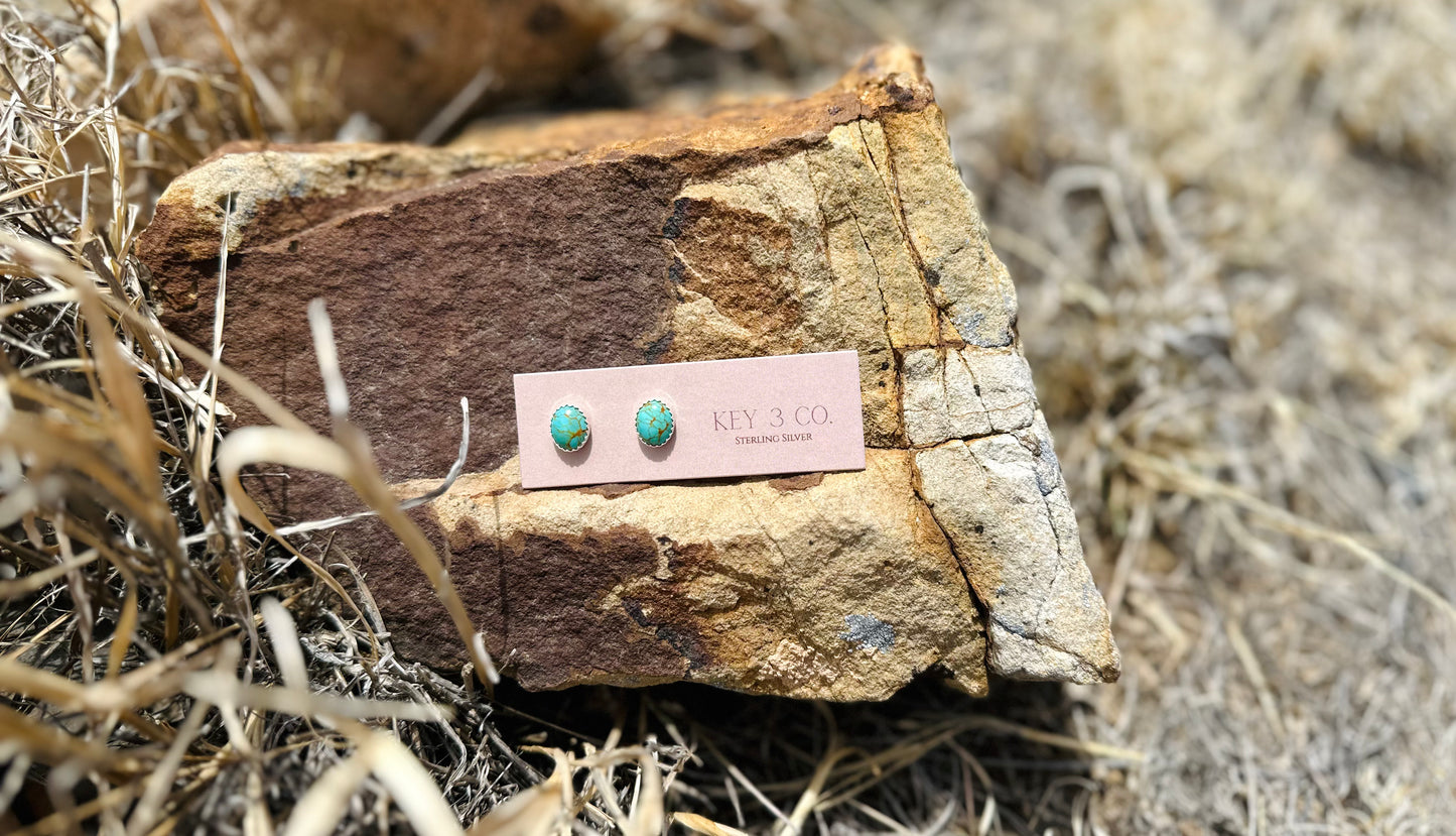 King of #8 Oval Studs