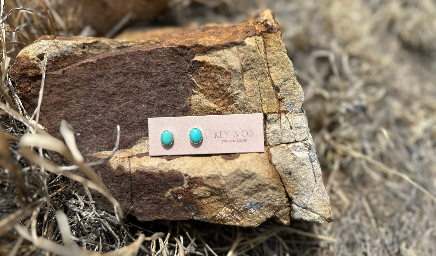 King of #8 Oval Studs