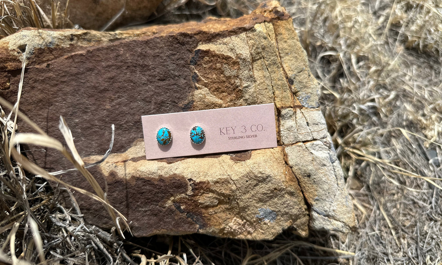 King of #8 Oval Studs