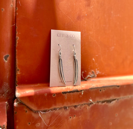 Silver Feather Earrings