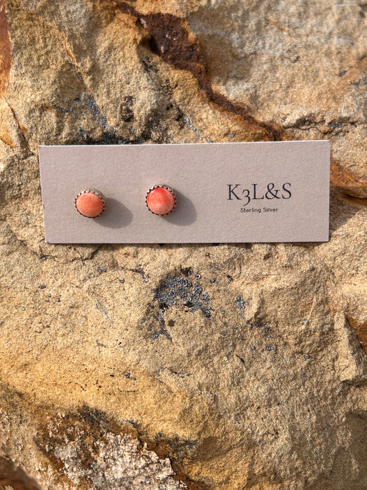 Round 8mm Orange Spiny Studs
