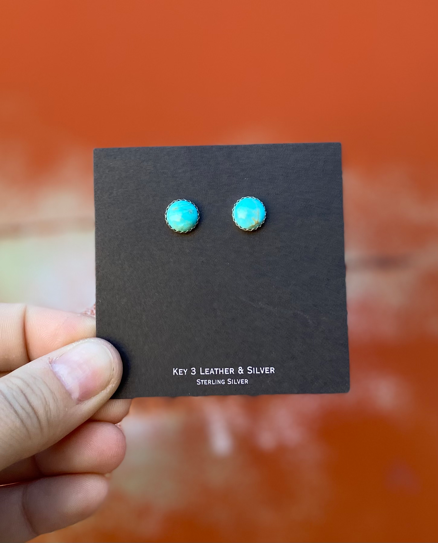 8mm Turquoise Studs  image 1