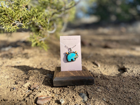 Royston Bear Multi Stone Pendant image 0