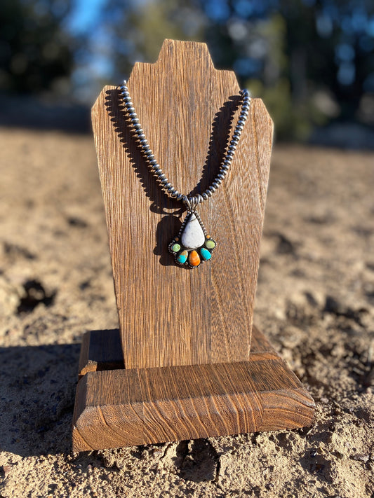 White Buffalo Multi Stone Pendant image 0