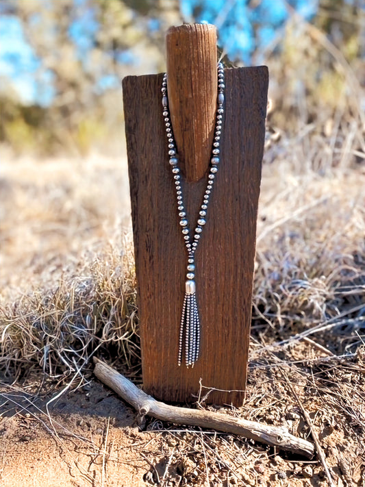 Silver Tassel Necklace image 0