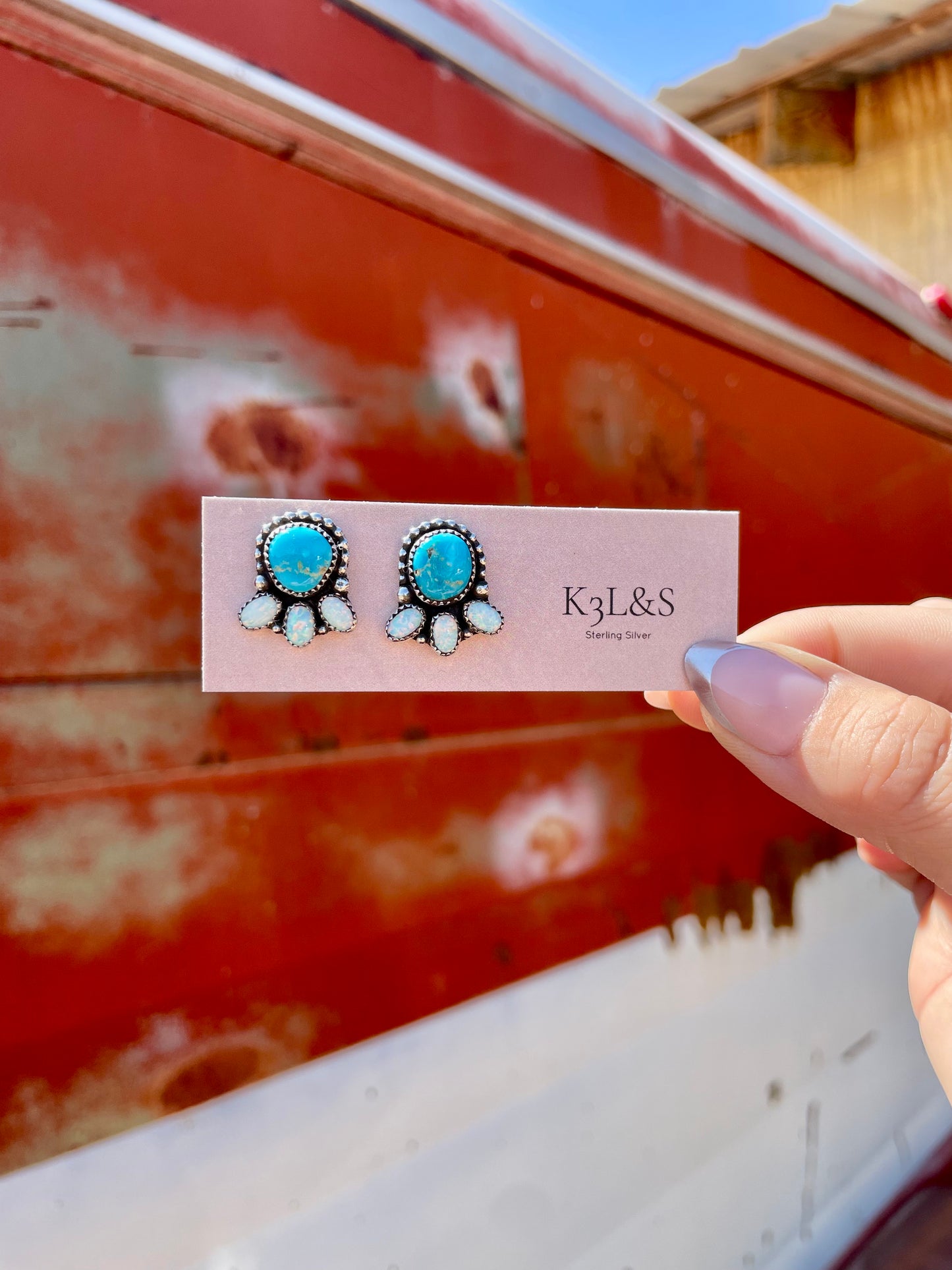 White Water Stud Earrings image 0