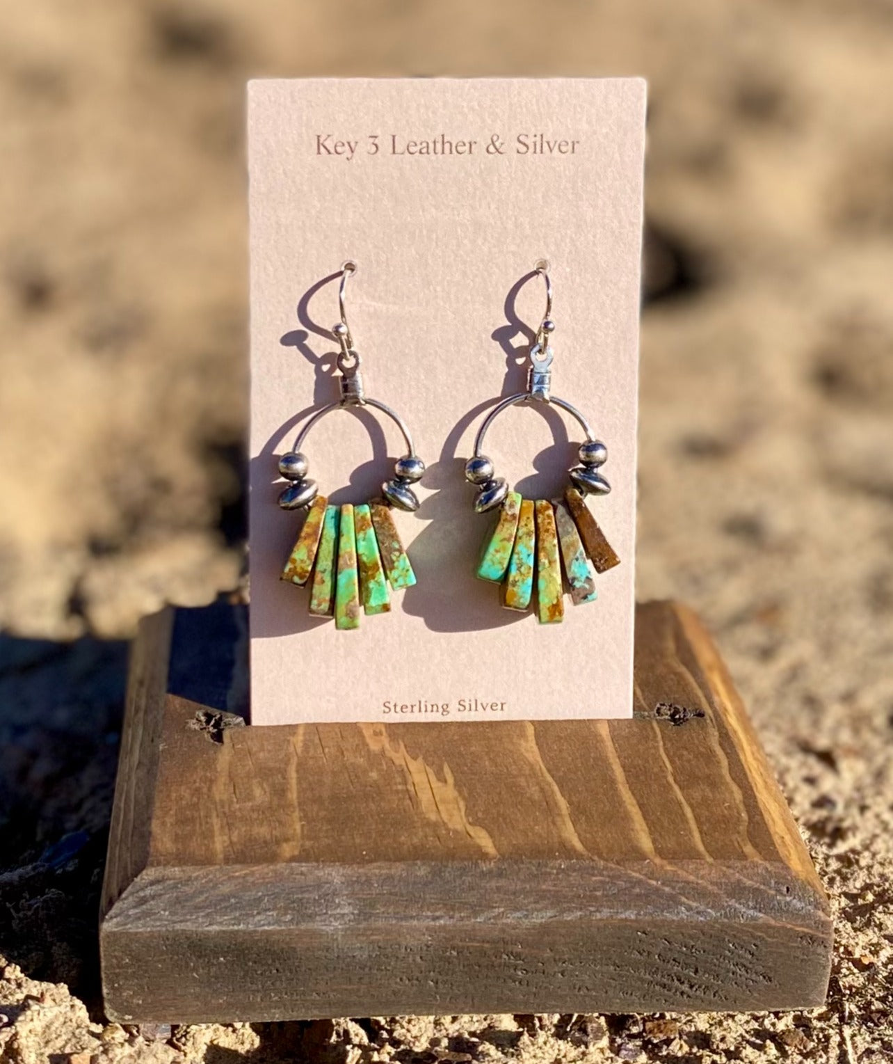 Small Green Turquoise Hoops image 1