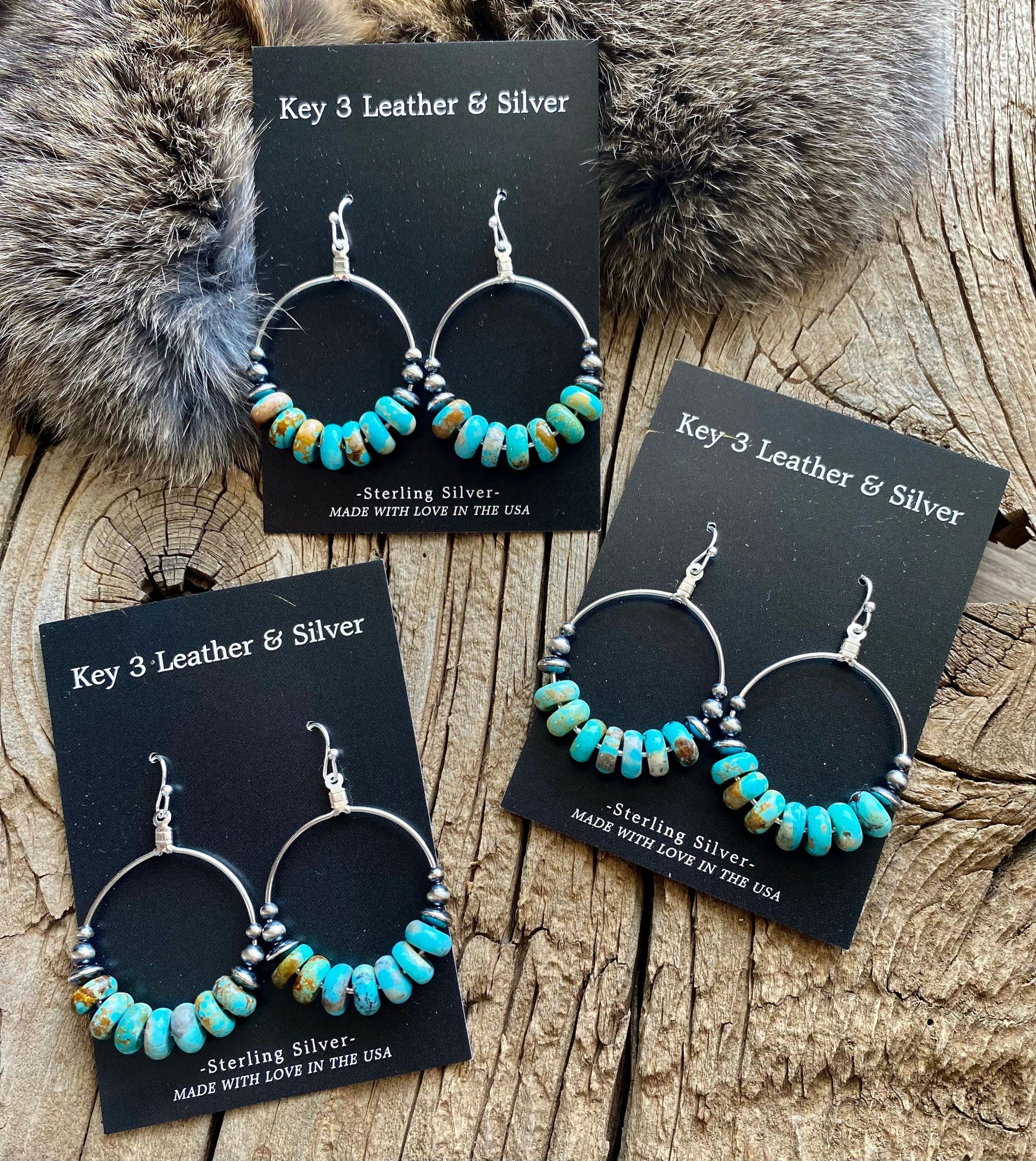 Kingman Turquoise Hoops image 1