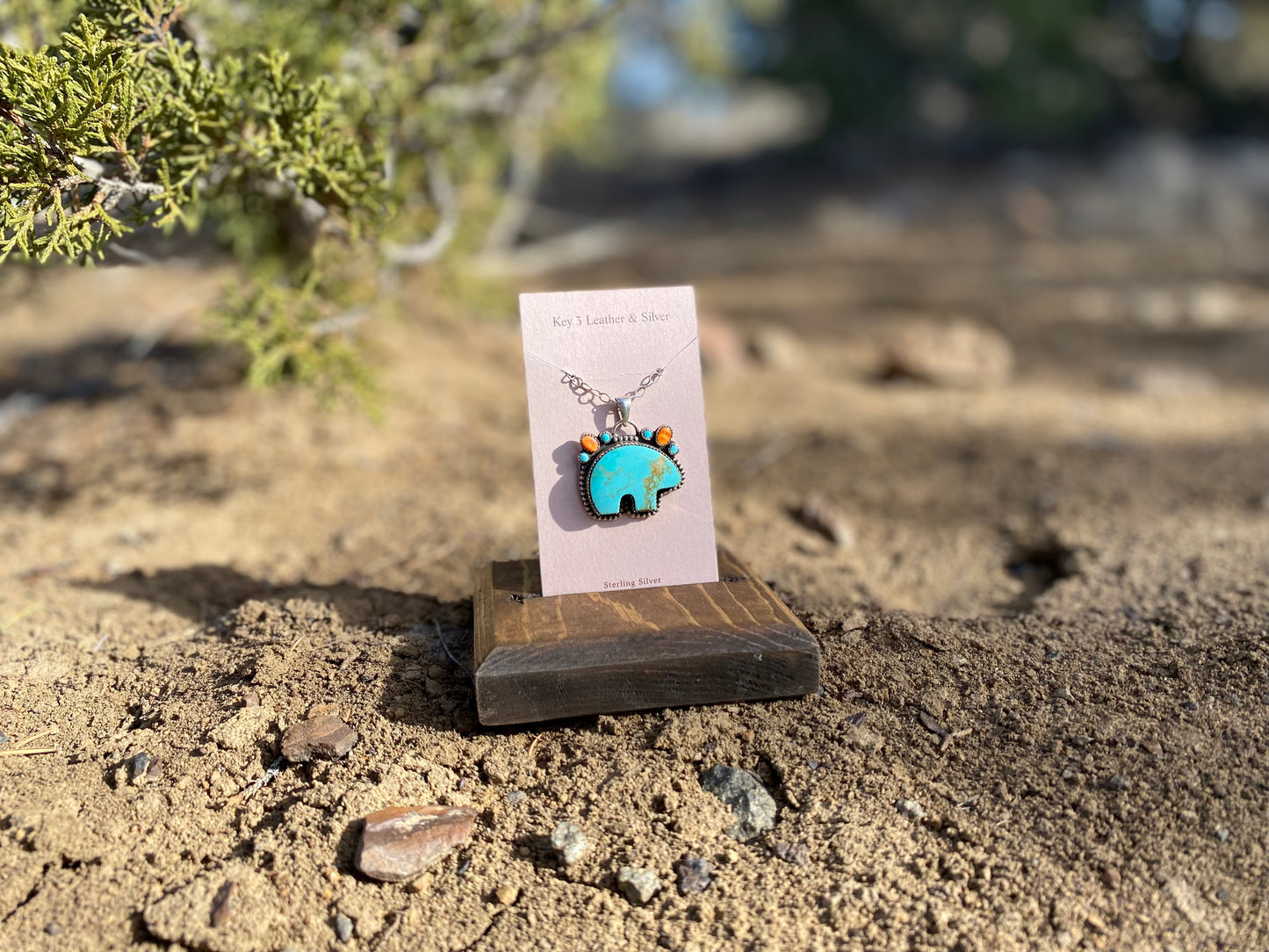 Royston Bear Multi Stone Pendant image 1