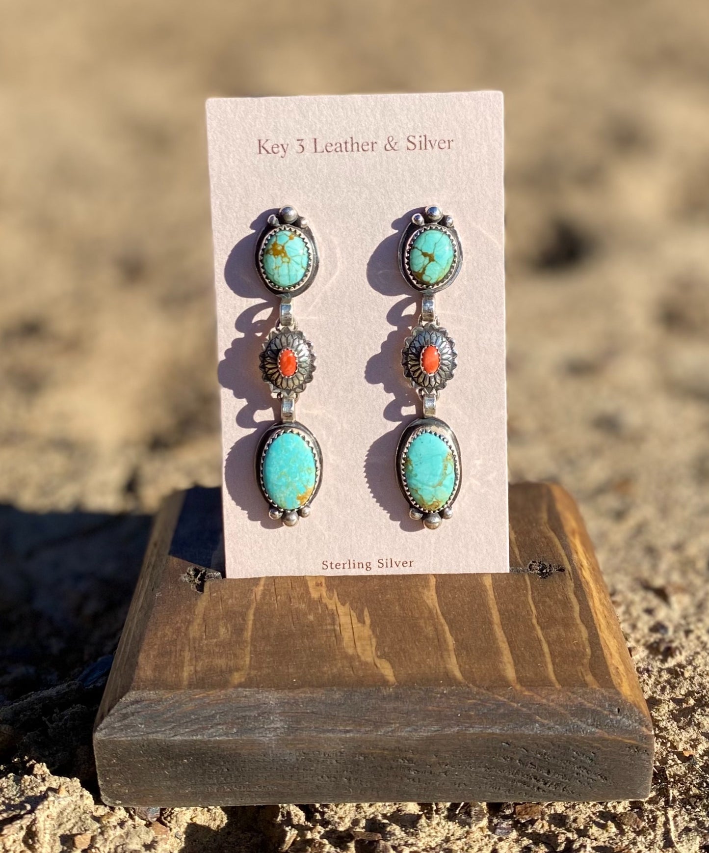 Three Stone Multi Color Dangles #2 image 1