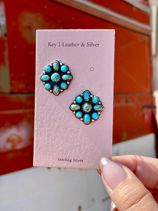 Turquoise Cluster Studs image 0