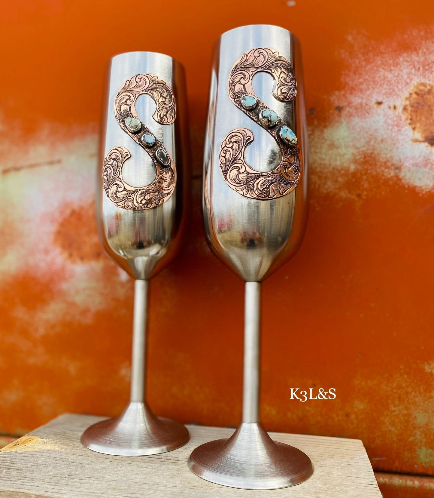 Golden Hills Turquoise, Stainless Steel Flutes image 0