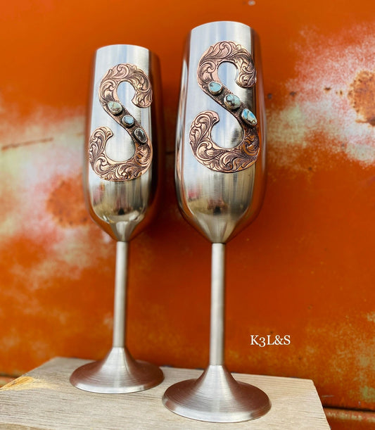 Golden Hills Turquoise, Stainless Steel Flutes image 0