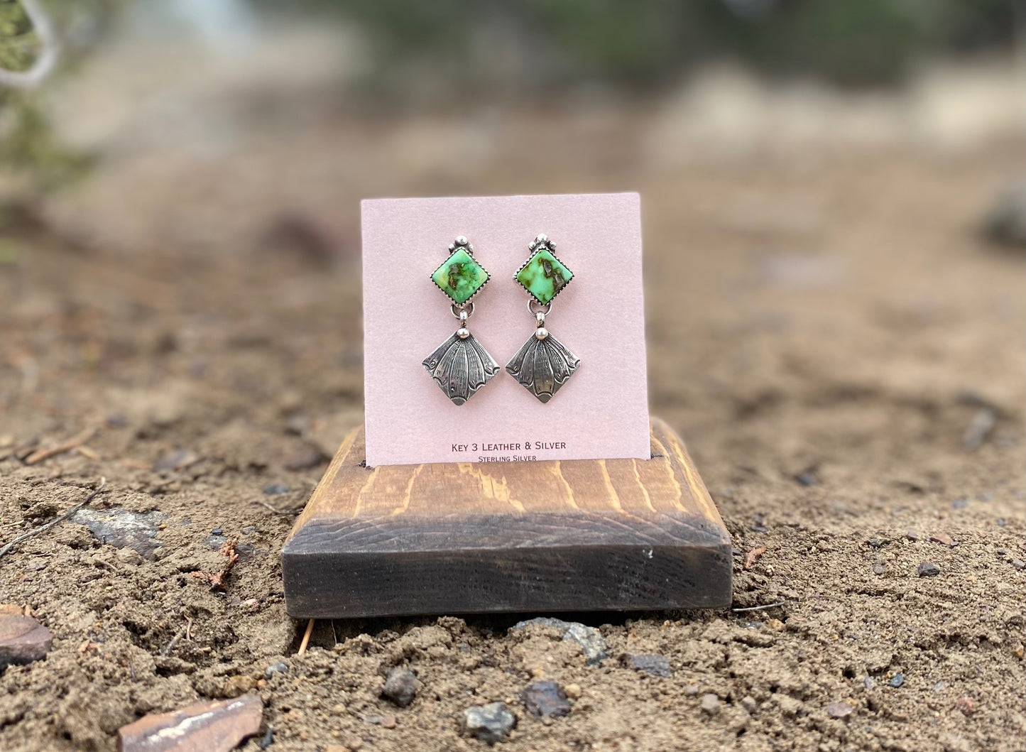 Green Sonoran Gold Earring image 1