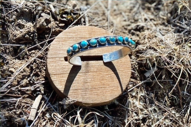 Round Multi-Stone Turquoise Cuff image 1