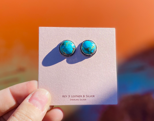 12mm Turquoise Studs image 0