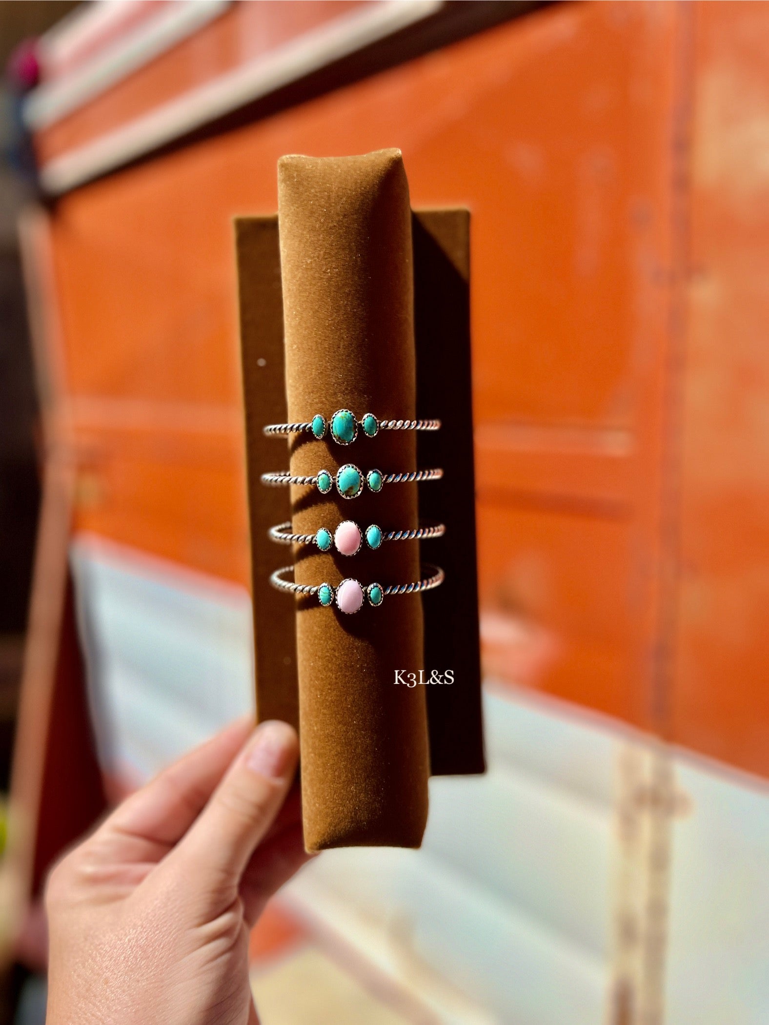 Twisted Turquoise/ Pink Bracelets image 0