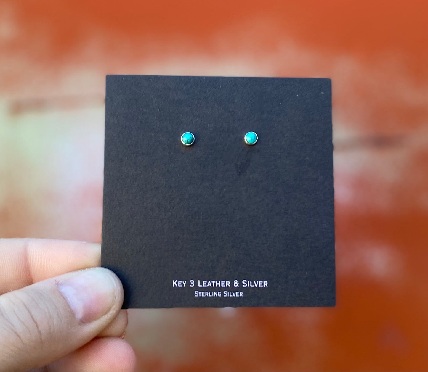 4mm Turquoise Studs image 0