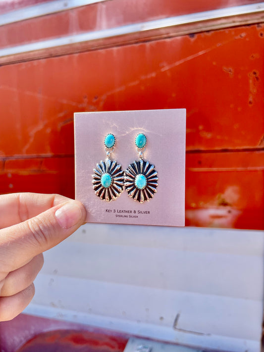 Turquoise Concho Earrings image 0