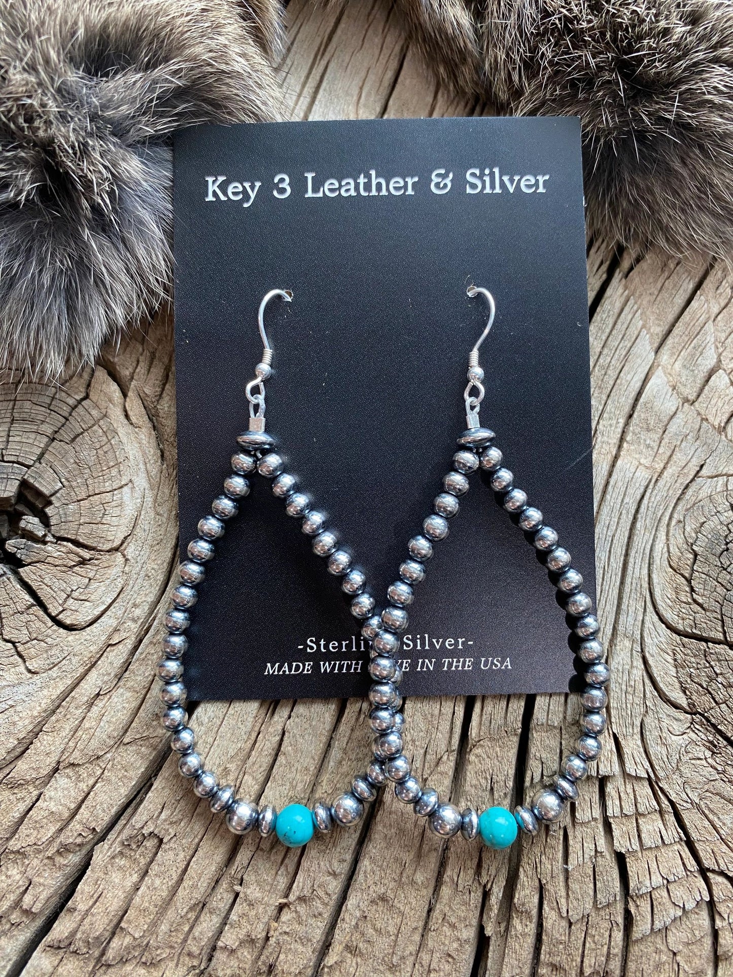 Turquoise Pearl Hoop Earrings image 0