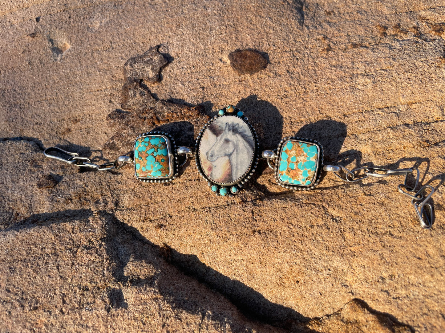 Grey Horse Turquoise Bracelet image 0