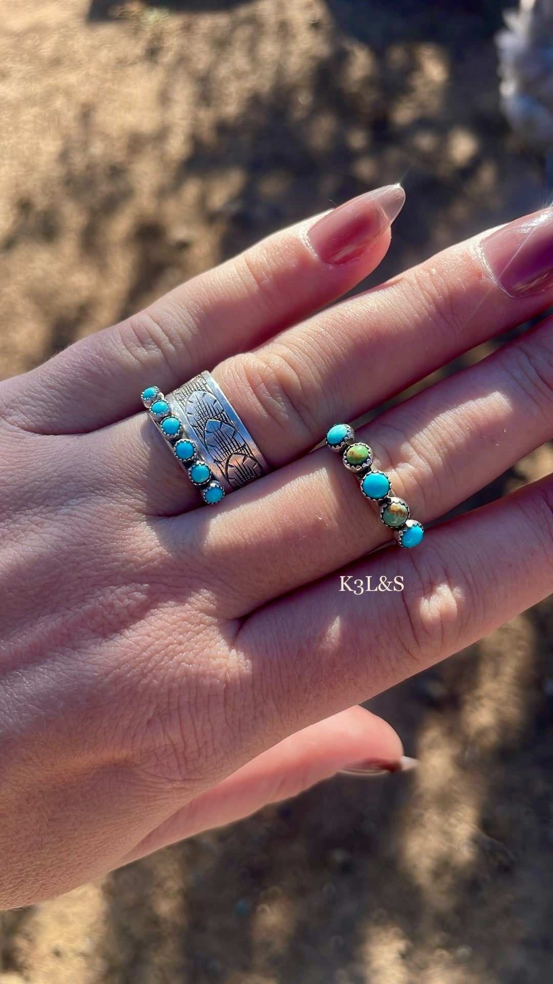 Pre- Order Turquoise Straight Band Rings image 4