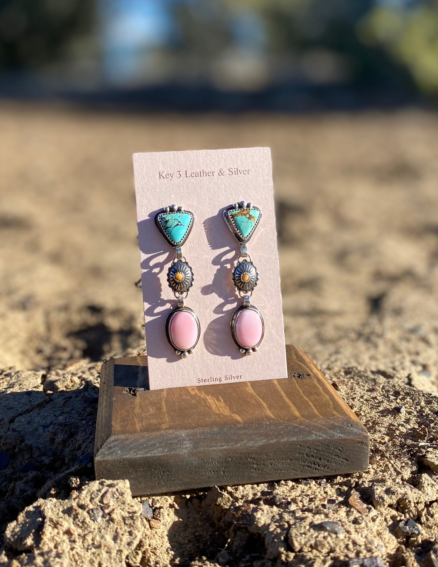 Three stone Multi Color Dangles image 1