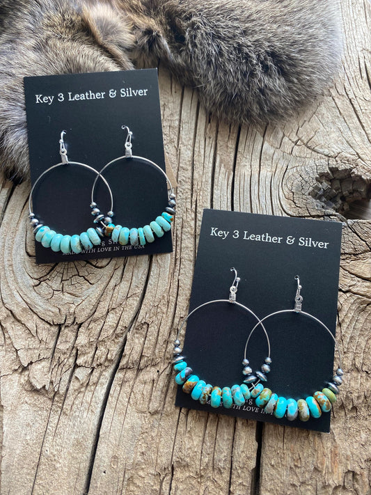 Kingman Turquoise Hoops image 0