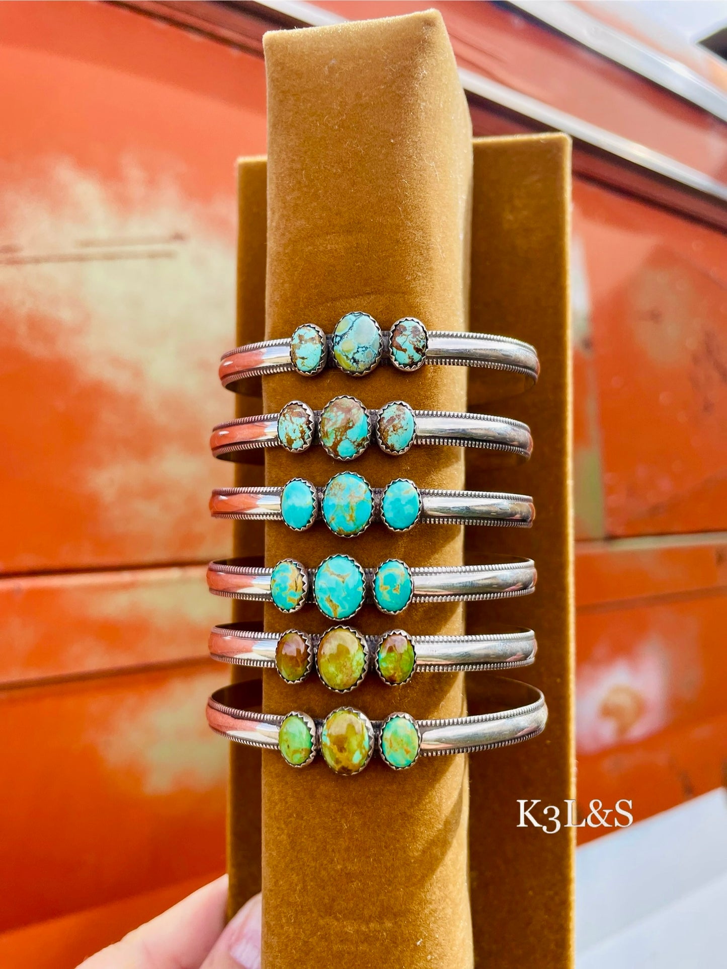 Turquoise Three Stone Women's Bracelets image 1