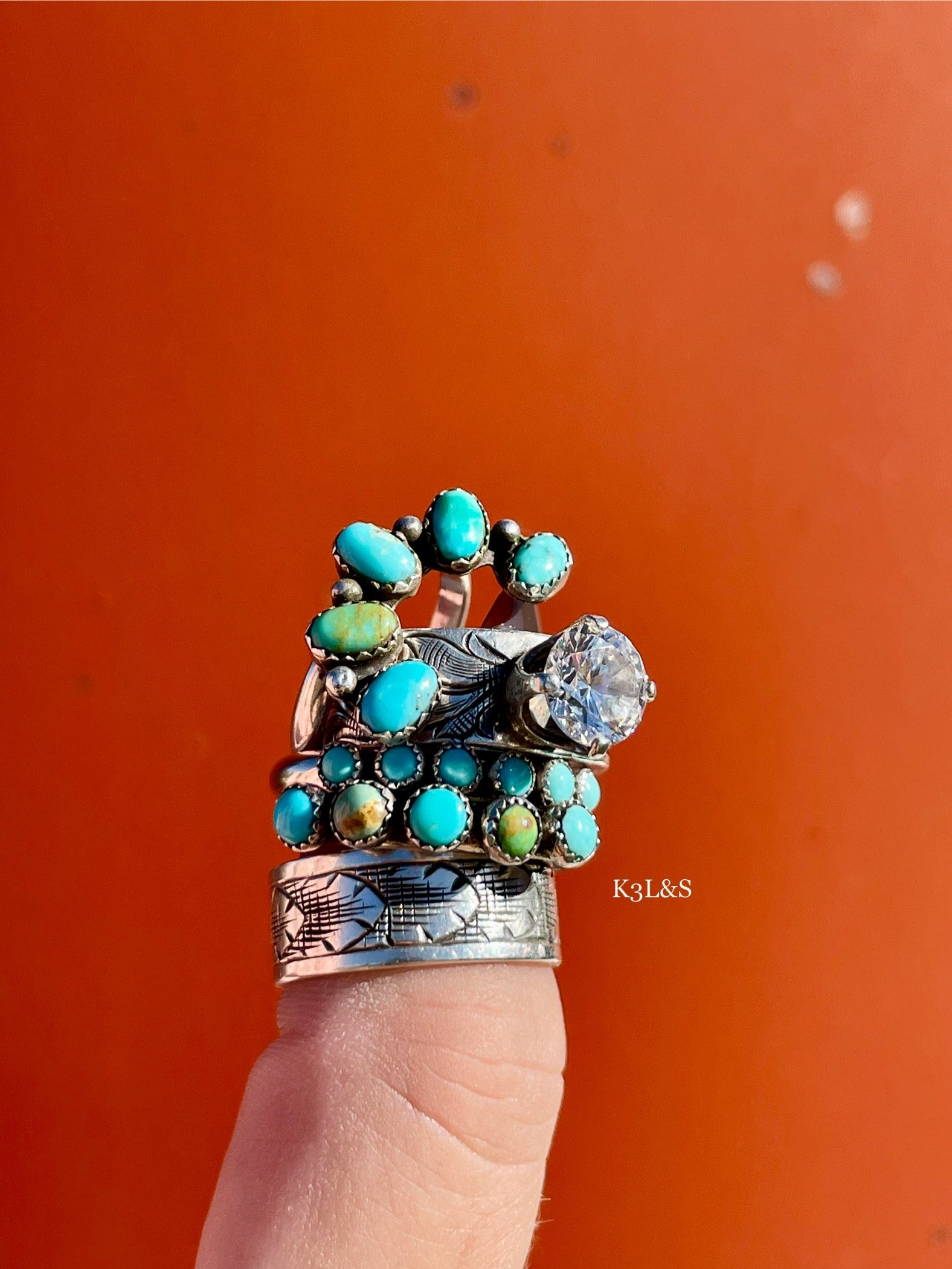 Pre- Order Turquoise Straight Band Rings image 1