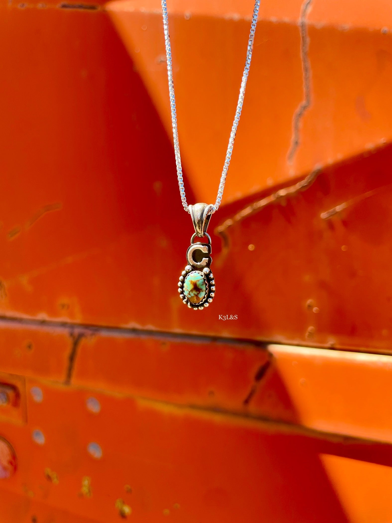 Pre-order Turquoise Initial Pendants image 1