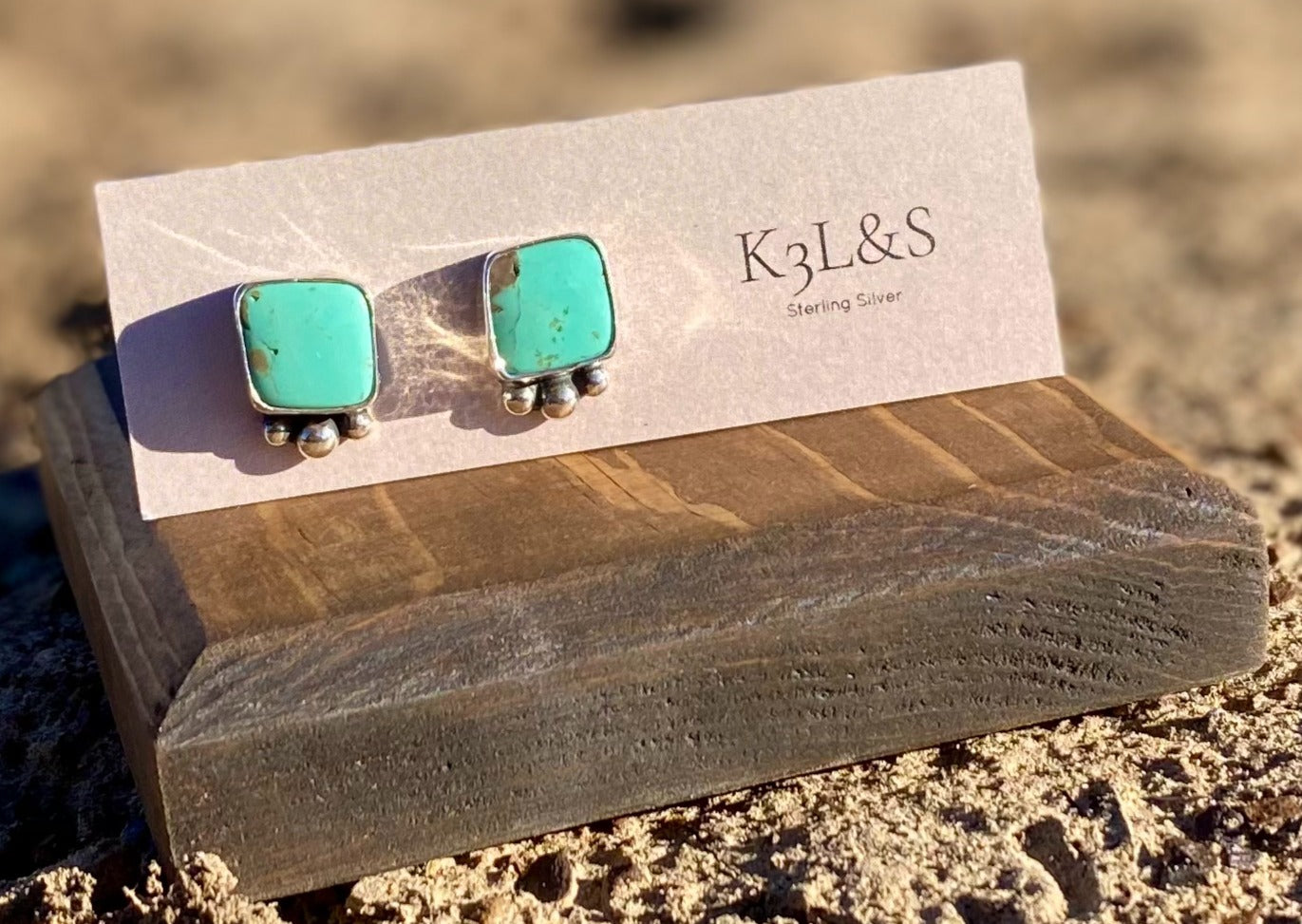 Kingman Turquoise Studs image 1